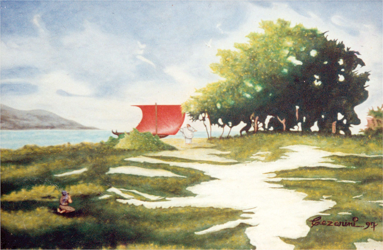 1997 – Salvação ao Amanhecer –  Acrílica s tela – estilo impressionista